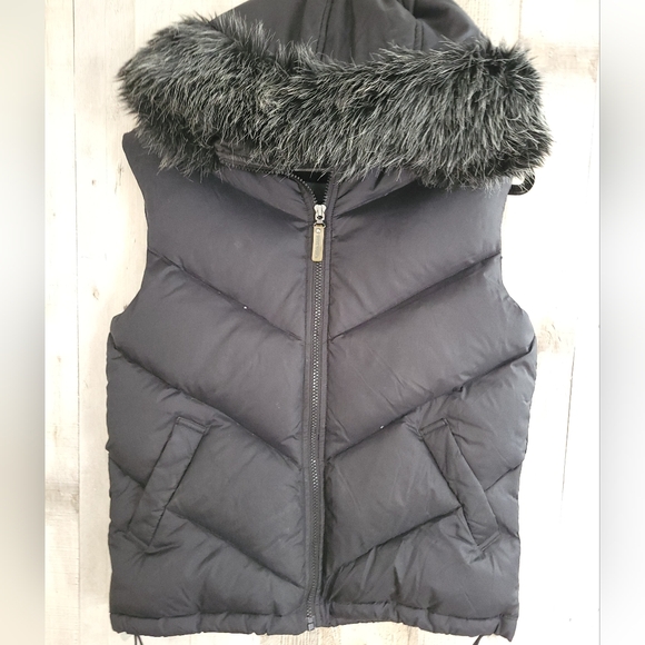 Stave Madden Women's Black Vest Size Medium with Pocket and Hood - Picture 1 of 14